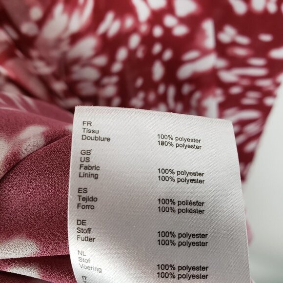 Maje Long Sleeve Midi Dress Twist Front Red White Size 2/Medium - Picture 9 of 9